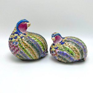 Collectible Quail figurine pair